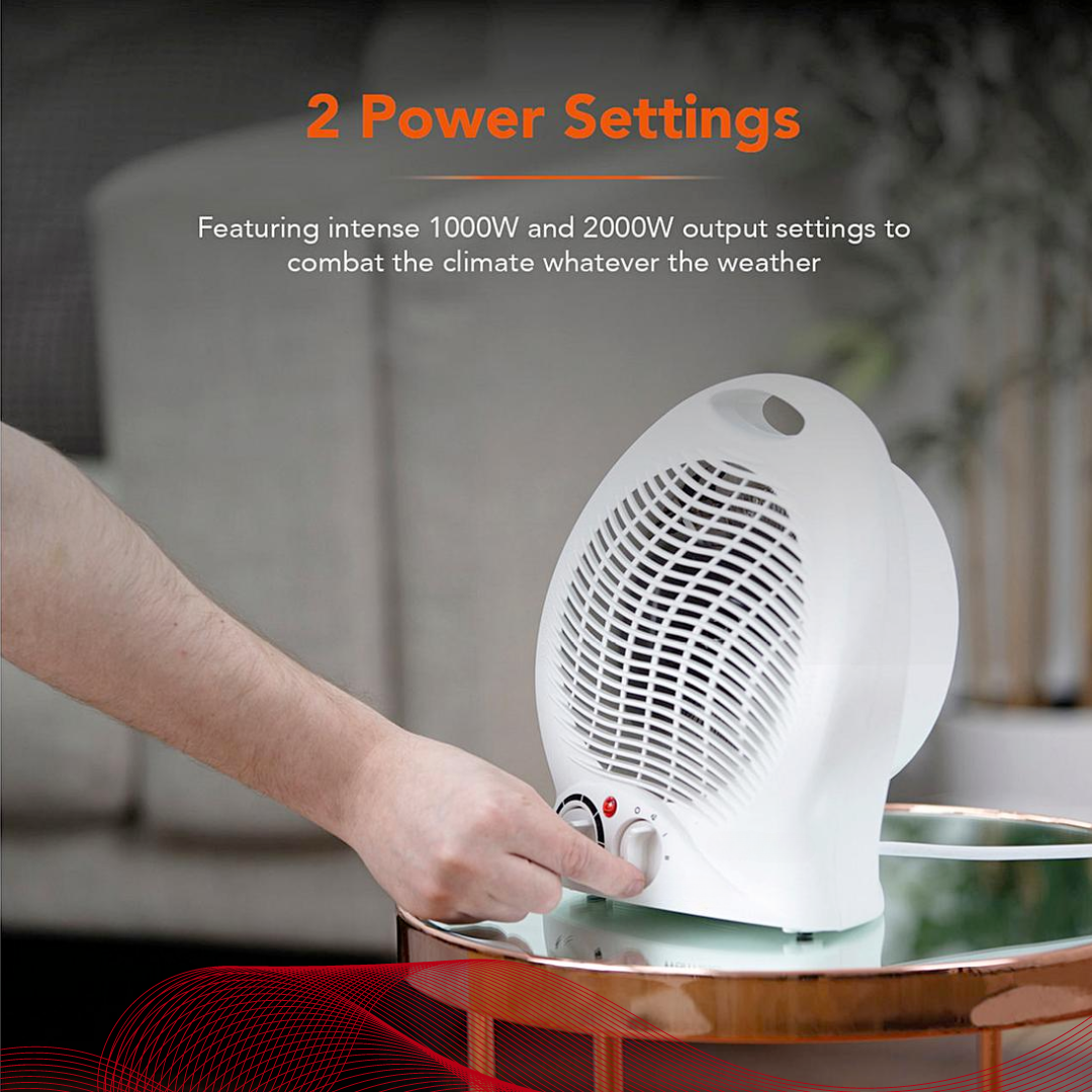 My Home Essentials MHEUFH2 Upright Portable Electric Fan Heater With Adjustable Thermostat