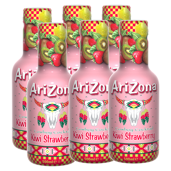 Arizona Cowboy Cocktail Kiwi Strawberry  6 x 500ml PET